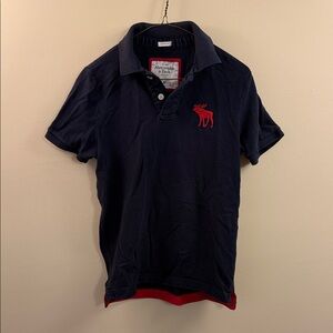 Abercrombie & Fitch Navy Polo with Red Emblem